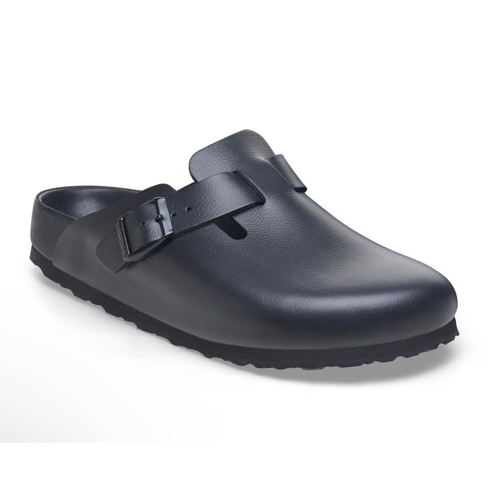 Birkenstock Boston Exquisite Black Aniline Leather Clog Mule Made in Germany 36